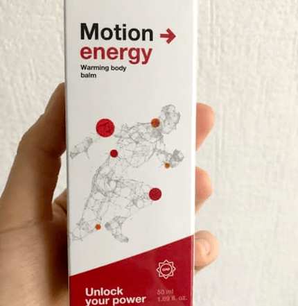 Packaging with Motion Energy balm, photo of Anna's review